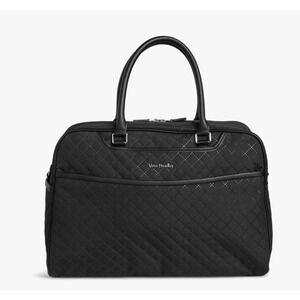 Vera Bradley Iconic Weekender Quilted Microfiber‎ Travel Bag Classic Black Vaca